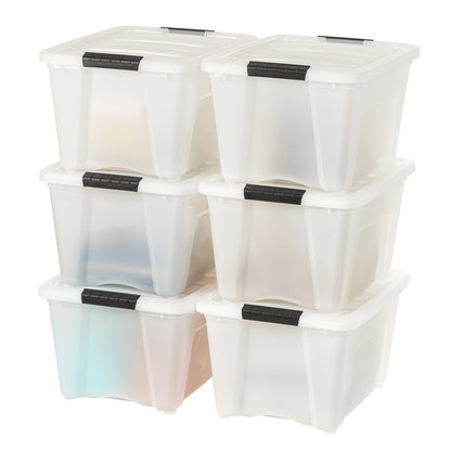 IRIS USA 6-Pack 32.5 Quart Clip Box with Latching Lid