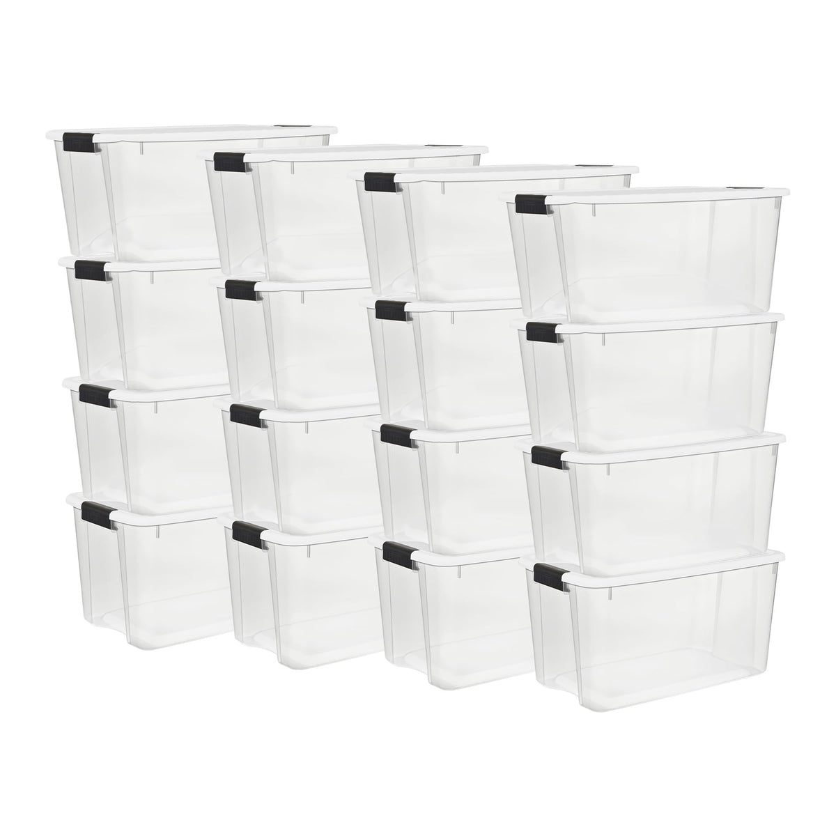 Sterilite Ultra Latch Box with Lids for Home and Office, 70 Quart, 4-Pack