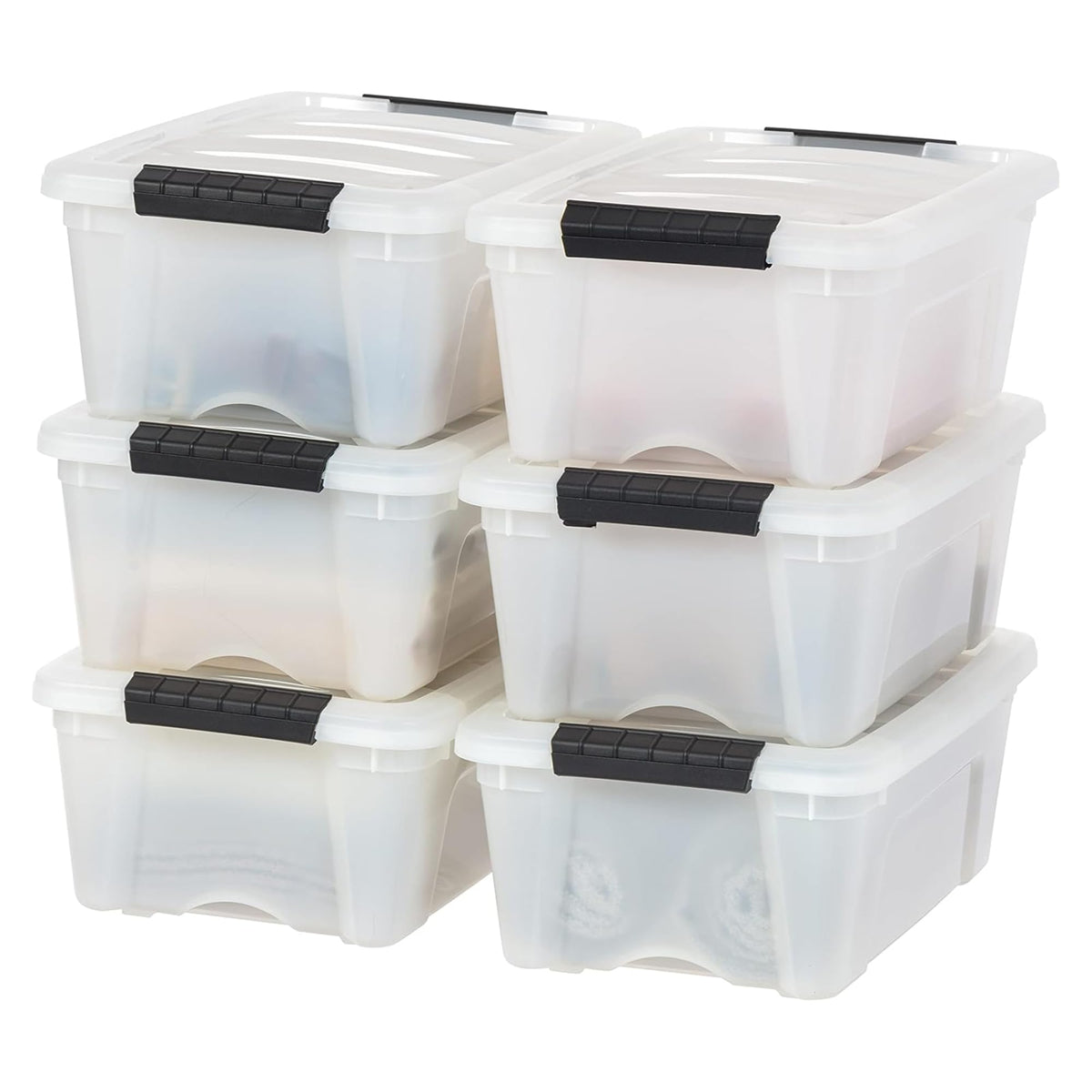 IRIS USA 6-Pack 32.5 Quart Clip Box with Latching Lid