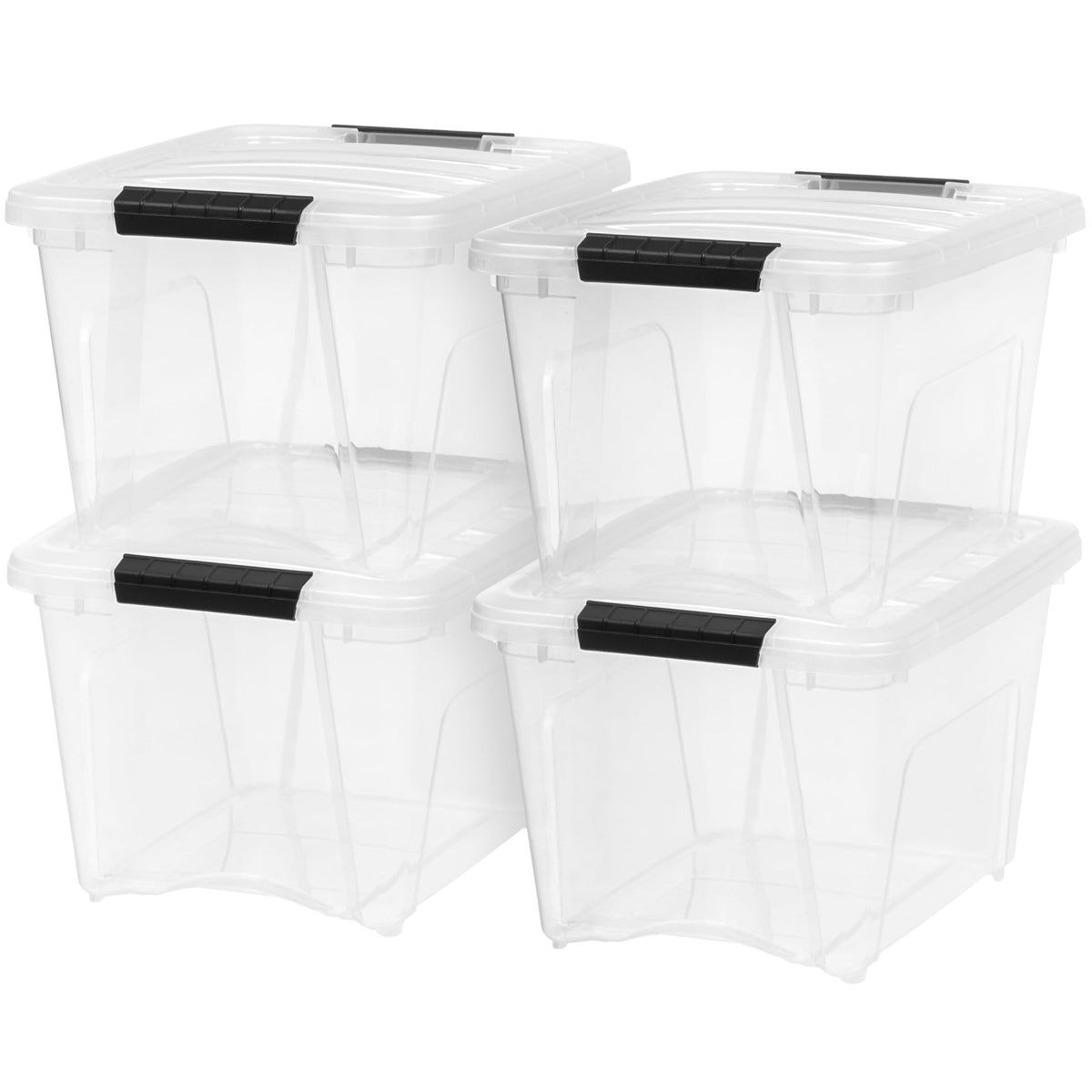 IRIS USA 4-Pack 72 Quart Storage Bins with Lids, Clear