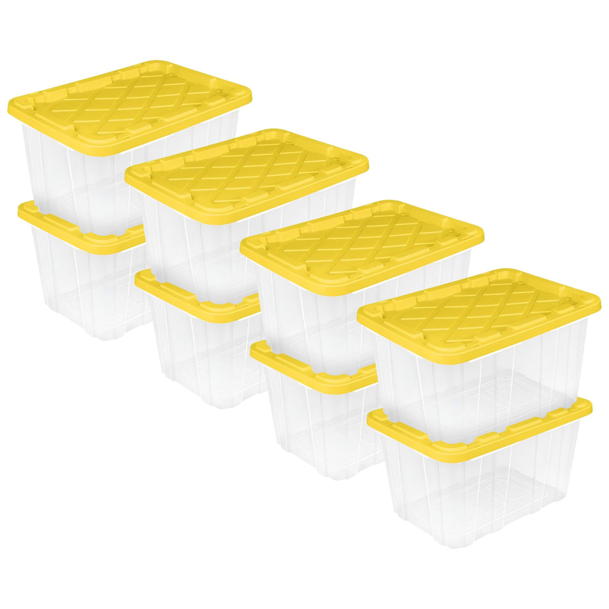 Sterilite Industrial Storage Tote with Lids for Garage, 27 Gallon, 4-Pack