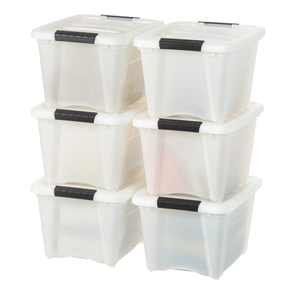 IRIS USA 6-Pack 32.5 Quart Clip Box with Latching Lid