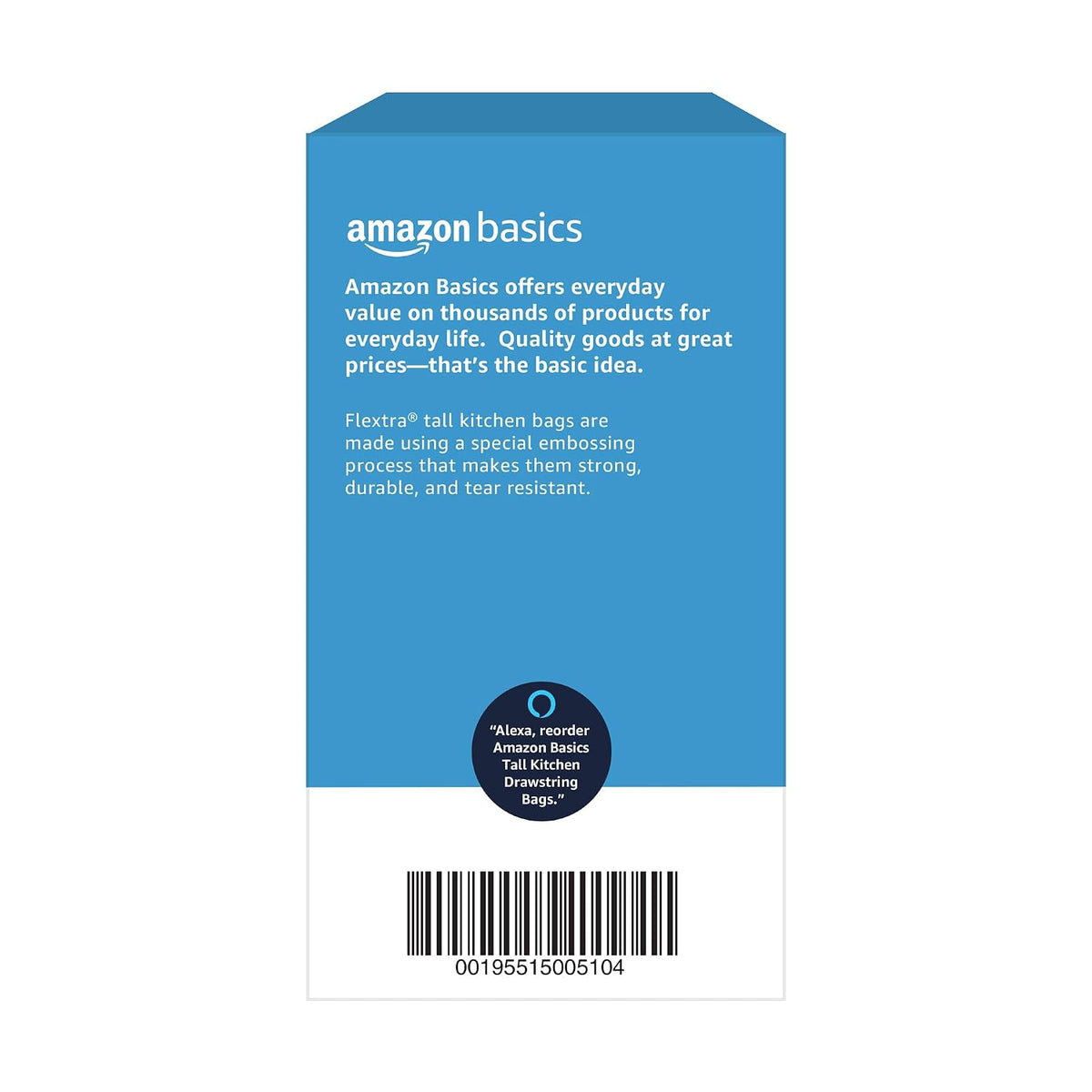 Amazon Basics Flextra Strength Tall Kitchen Drawstring Trash Bags, Fresh Scent, Tear Resistant, 13 Gallon, 50 Count