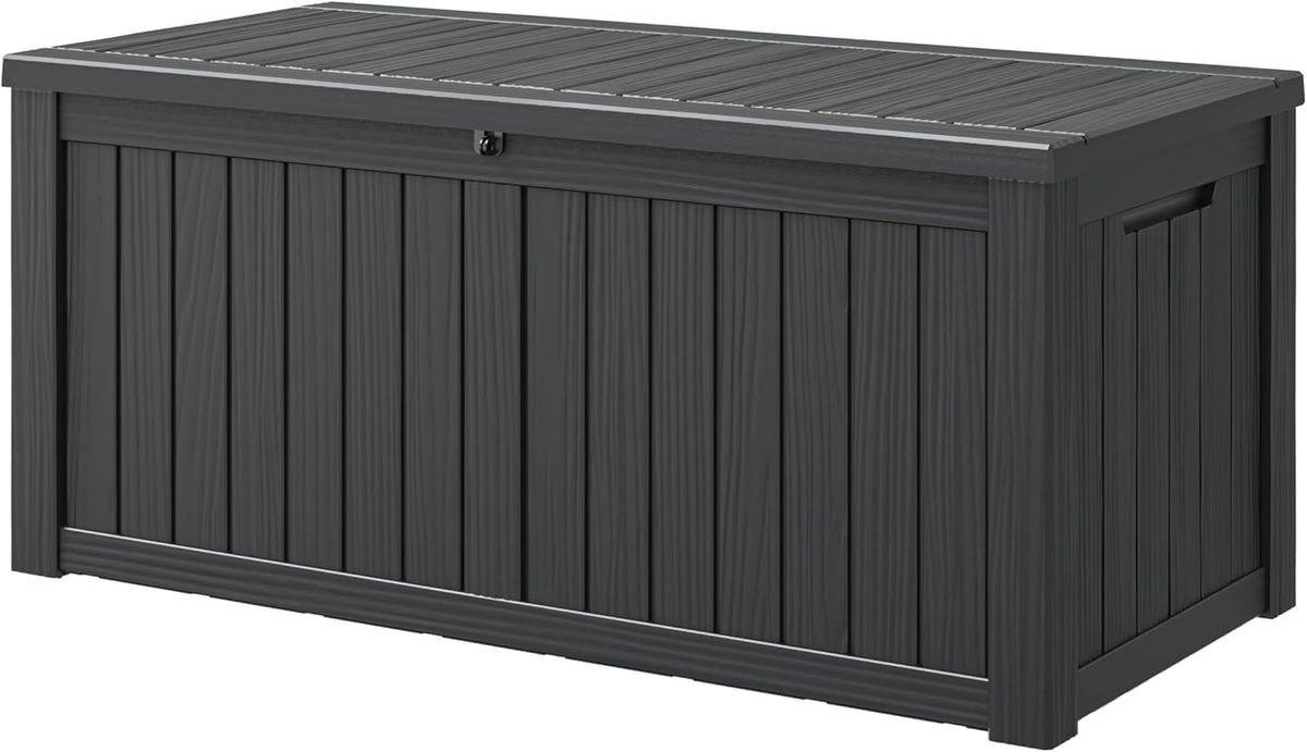 NUNU LAB 35 Gal Outdoor Storage Box Waterproof Lockable,Deck Box,Black