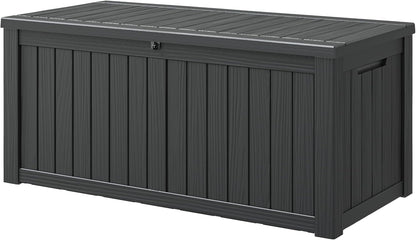 NUNU LAB 35 Gal Outdoor Storage Box Waterproof Lockable,Deck Box,Black