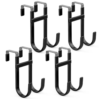 FYY Over the Door Hooks, Single-Hanger 4 Pack, Fits Doors 1 3/8" White