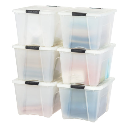 IRIS USA 6-Pack 32.5 Quart Clip Box with Latching Lid
