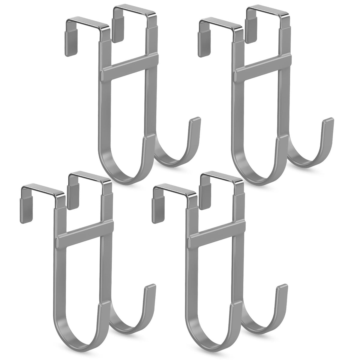 FYY Over the Door Hooks, Double-Hanger 2 Pack, Fits Doors 1 3/8" White