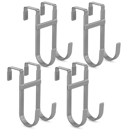 FYY Over the Door Hooks, Double-Hanger 2 Pack, Fits Doors 1 3/8" White