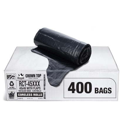 Aluf Plastics 55 Gallon Trash Bags Heavy Duty - (Huge) - 2.0 MIL Thick (equiv) - 38" x 58" - Garbage Bags for Toter, Contractors, Lawn, Leaf, Yard Waste, Kitchen, Industrial, Black, 50 Pack