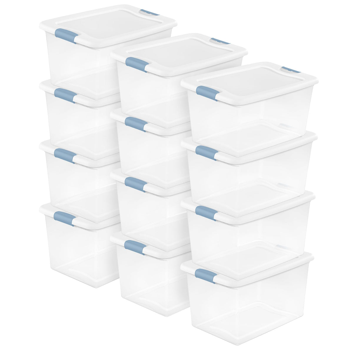 Sterilite Latching Box with Lids for Home and Office, 64 Quart, 4-Pack