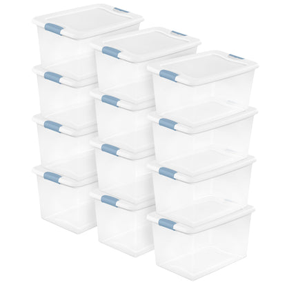 Sterilite Latching Box with Lids for Home and Office, 64 Quart, 4-Pack