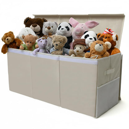 SoftOwl Extra Large Toy Storage Organizer with Lid - Sturdy, Collapsible Toy Chest Storage Box Design - Toys Bin with Dividers for Kids, Nursery, Bedroom, Playroom 37"x16"x14"