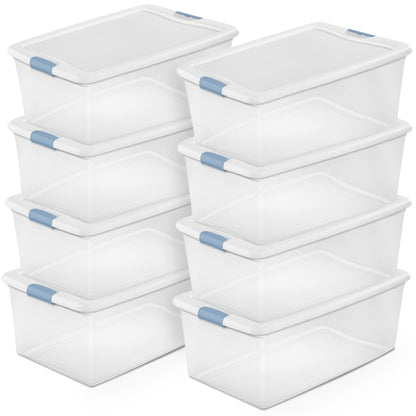 Sterilite Latching Box with Lids for Home and Office, 64 Quart, 4-Pack