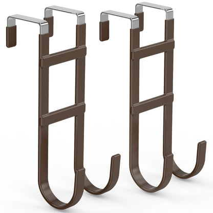 FYY Over the Door Hooks, Double-Hanger 2 Pack, Fits Doors 1 3/8" White