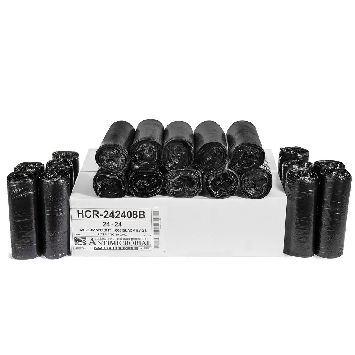 Aluf Plastics 60 Gal Black Trash Bags, 22 Micron (EQ.), 38" x 60" (150 Pk)