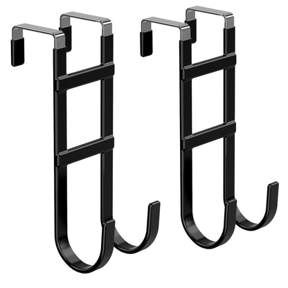 FYY Over the Door Hooks, Double-Hanger 2 Pack, Fits Doors 1 3/8" White