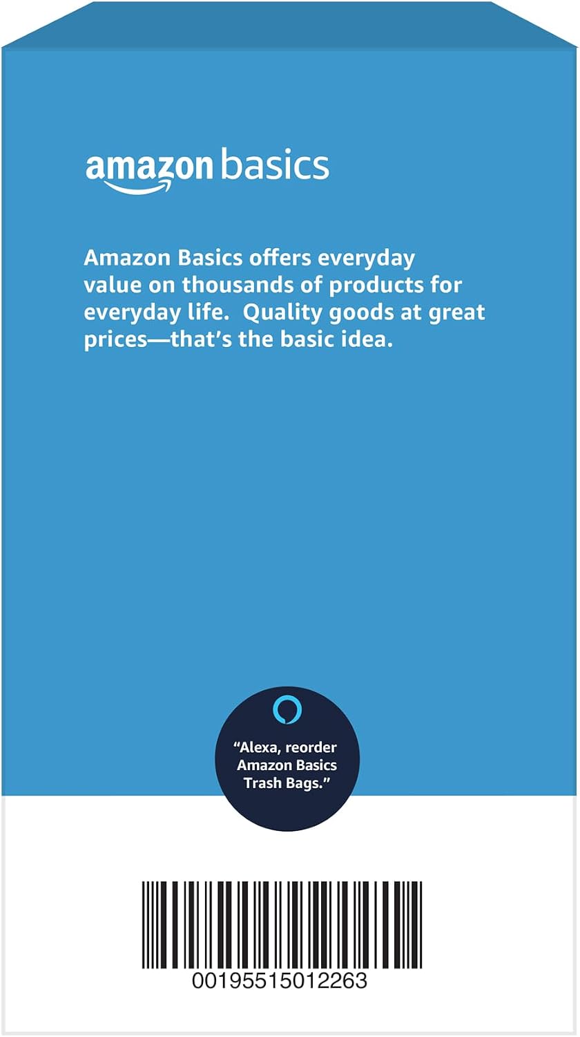 Amazon Basics Multipurpose Drawstring Trash Bags, 30 Gallon Capacity, Tear Resistant, 50 Count (Previously Solimo)