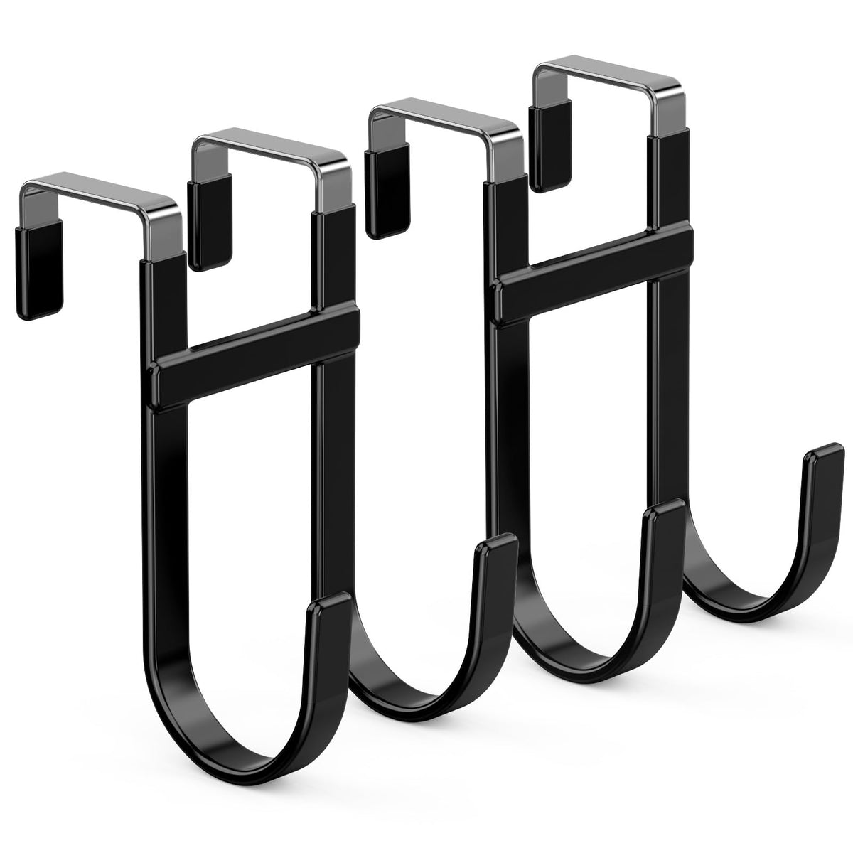 FYY Over the Door Hooks, Double-Hanger 2 Pack, Fits Doors 1 3/8" White