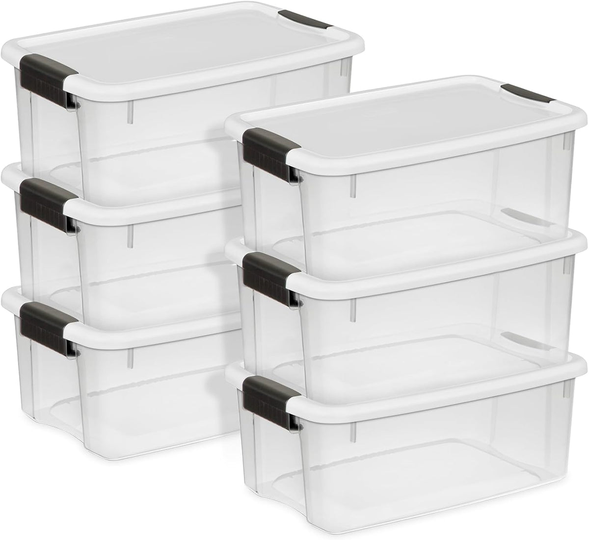 Sterilite Ultra Latch Box with Lids for Home and Office, 70 Quart, 12-Pack