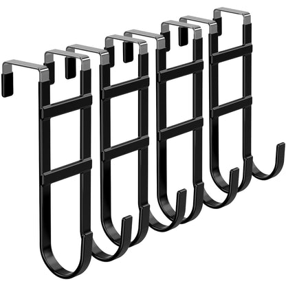 FYY Over the Door Hooks, Double-Hanger 2 Pack, Fits Doors 1 3/8" White