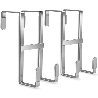 FYY Over The Door Hooks, 2 Packs Double Sided-Hanger Fits Door 1-7/8"White