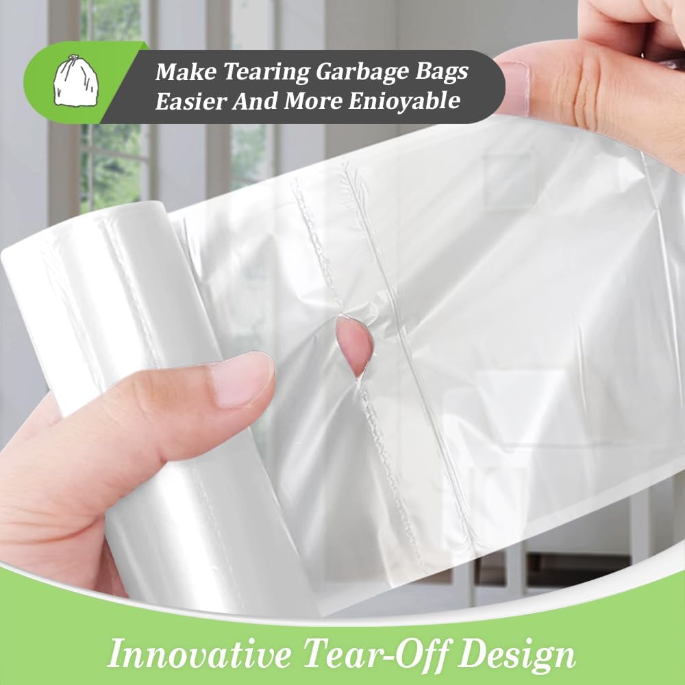 Teivio Small Clear Trash Bags 4 Gallon 330 Count Bathroom Garbage Bags