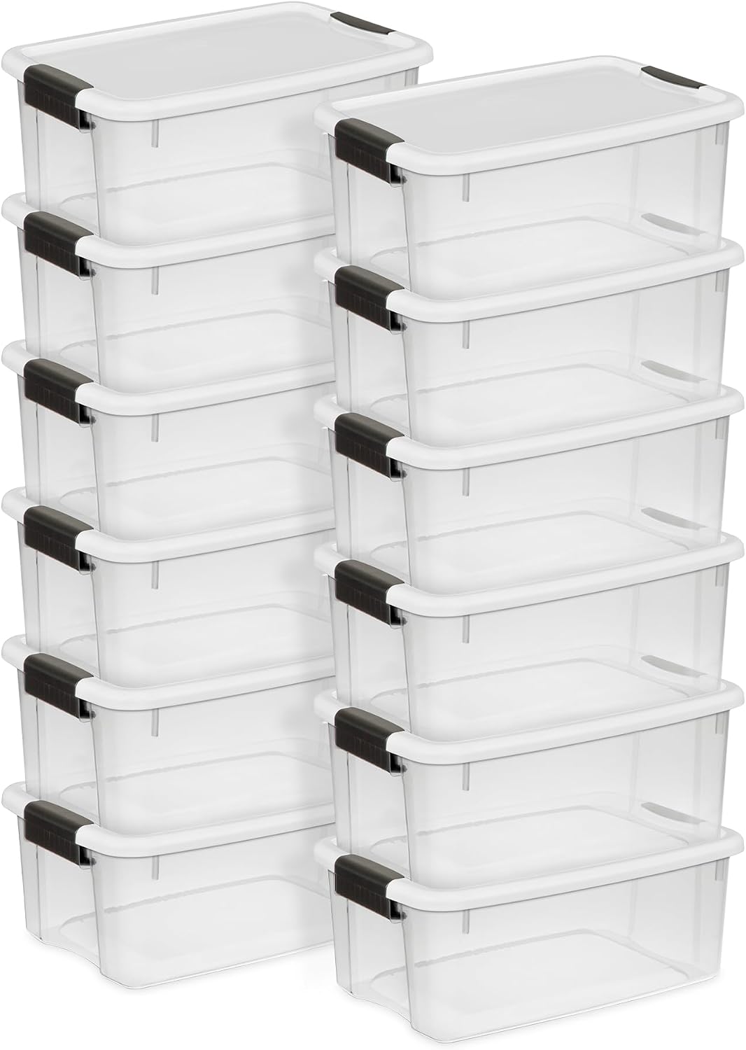 Sterilite Ultra Latch Box with Lids for Home and Office, 70 Quart, 12-Pack