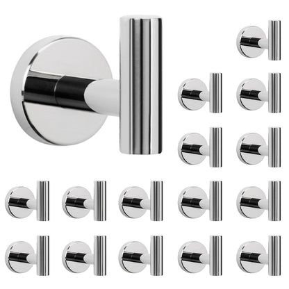 NearMoon Bath Towel Hooks- SUS 304 Stainless Steel Robe Hook Holder, Heavy Duty Coat Hook for Bathroom Livingroom Hotel Kitchen Garage, Wall Mounted- 4 Pack (Brushed Nickel)