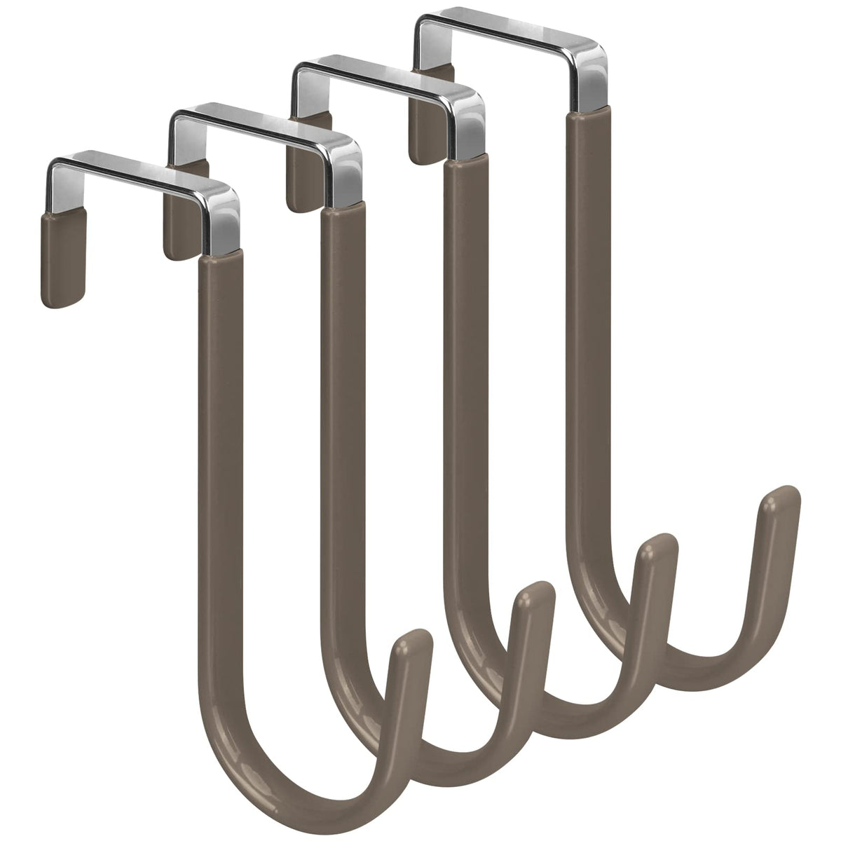 FYY Over the Door Hooks, Double-Hanger 2 Pack, Fits Doors 1 3/8" White