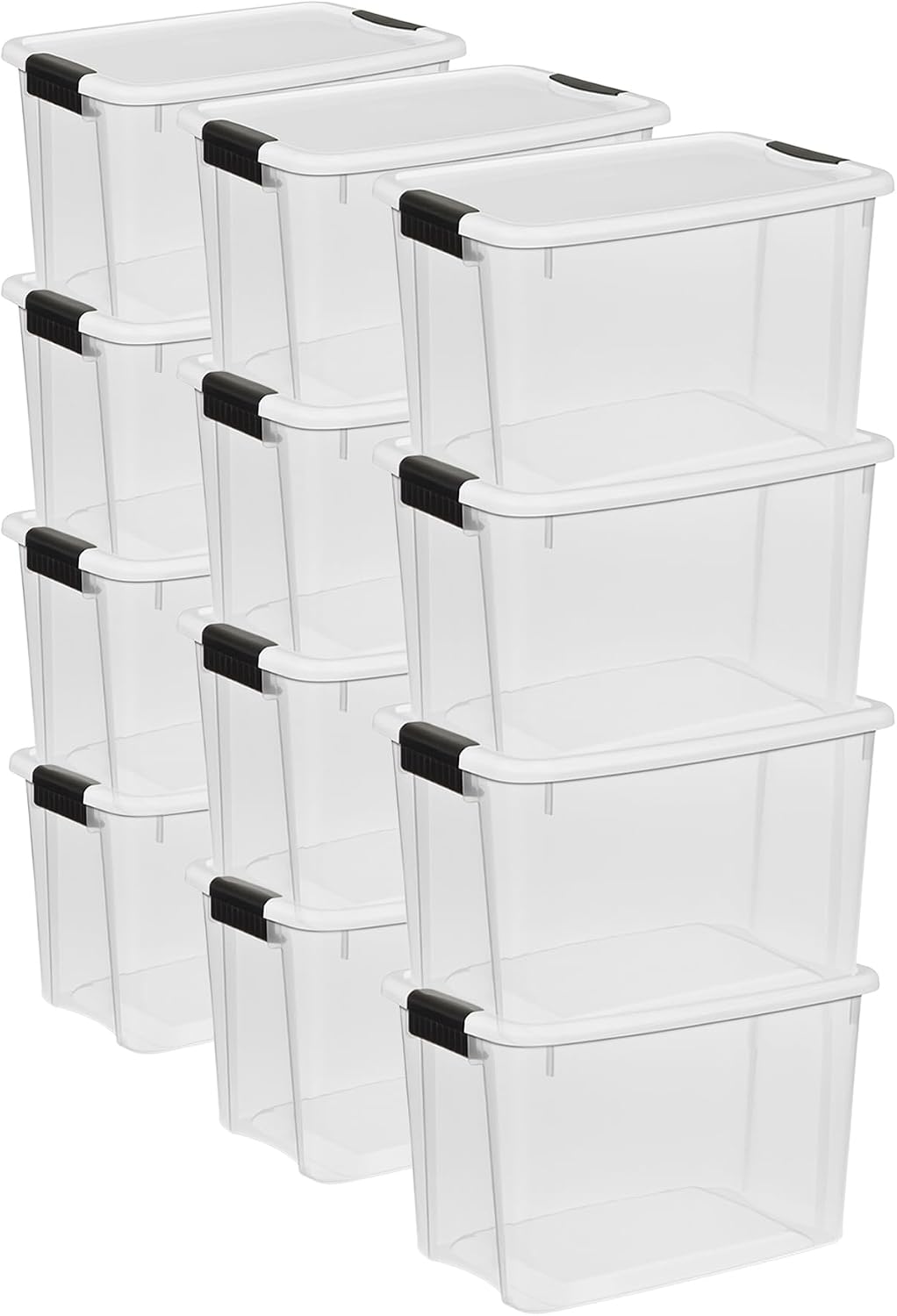 Sterilite Ultra Latch Box with Lids for Home and Office, 70 Quart, 12-Pack