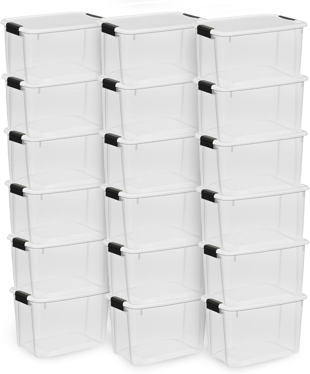Sterilite Ultra Latch Box with Lids for Home and Office, 70 Quart, 12-Pack