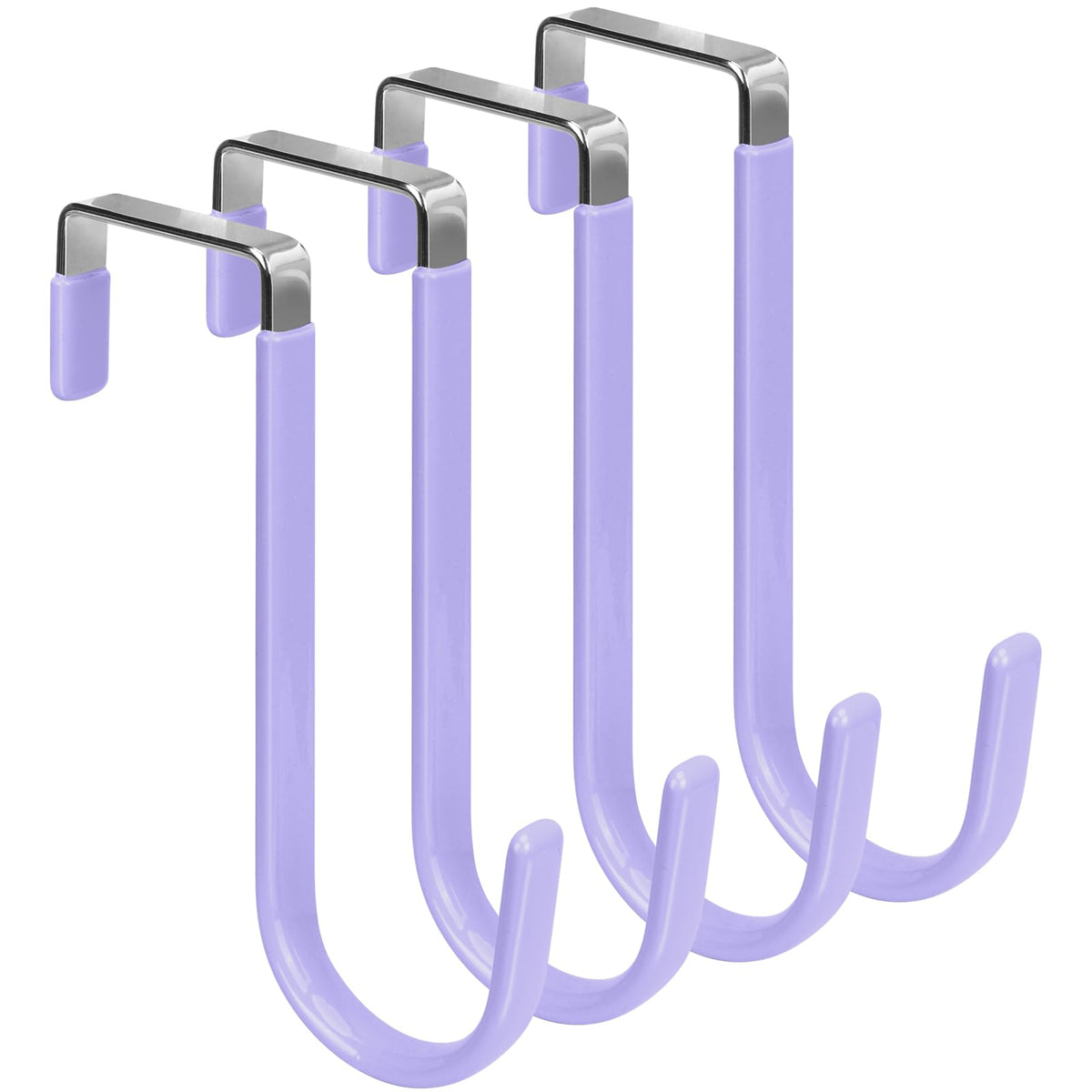 FYY Over the Door Hooks, Double-Hanger 2 Pack, Fits Doors 1 3/8" White