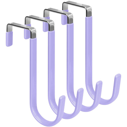 FYY Over the Door Hooks, Double-Hanger 2 Pack, Fits Doors 1 3/8" White