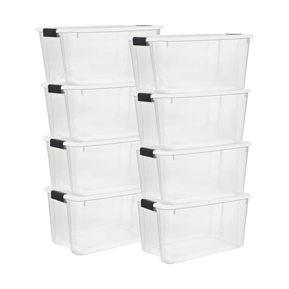 Sterilite Ultra Latch Box with Lids for Home and Office, 70 Quart, 4-Pack