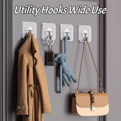 DDMY Clear Adhesive Hooks Heavy Duty Walls Hook 36 Pack for Hanging