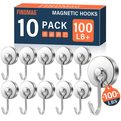 FINDMAG Magnetic Hooks for Cruise Cabins, 6 Pack 30 LB+ Magnet Hooks