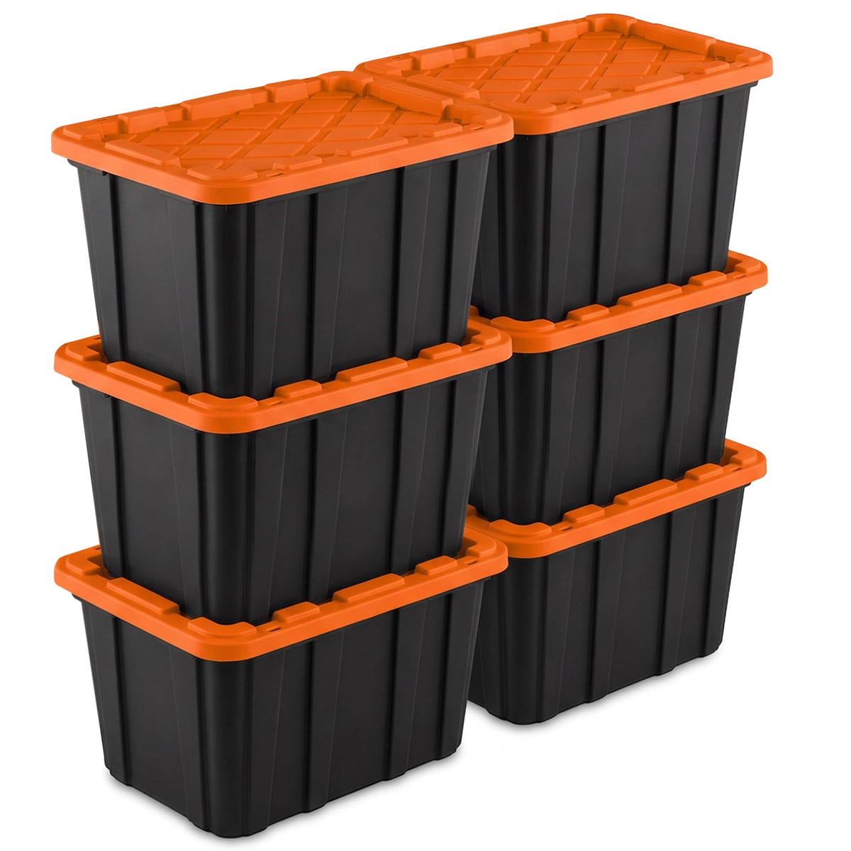 Sterilite Industrial Storage Tote with Lids for Garage, 27 Gallon, 4-Pack