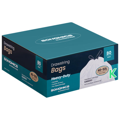 SONGMICS Trash Bags, for 8-Gallon (30 L) Trash Can, 2 Rolls, 90 Count