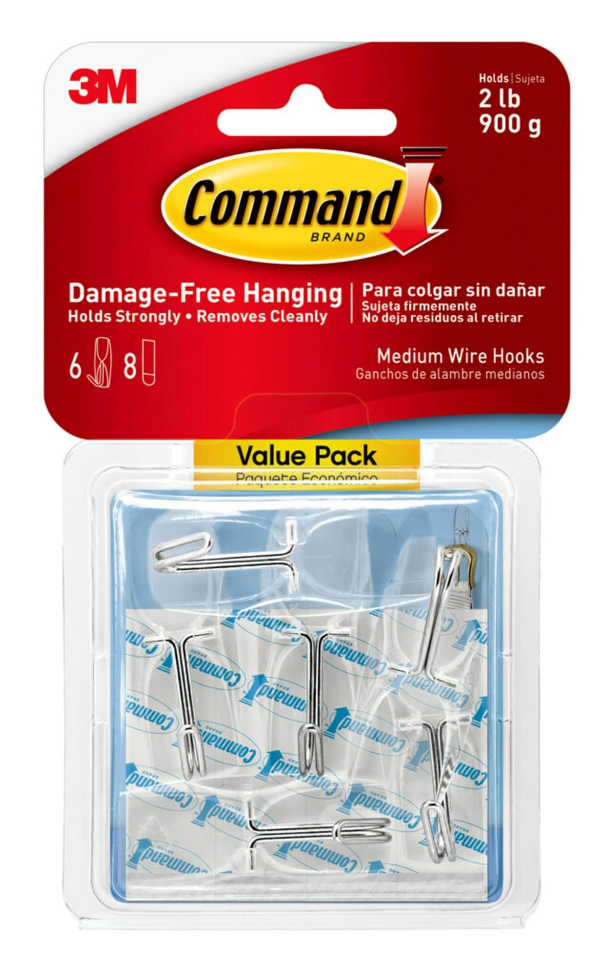 Command Medium Clear Wire Hooks, 10 Hooks, 12 Strips