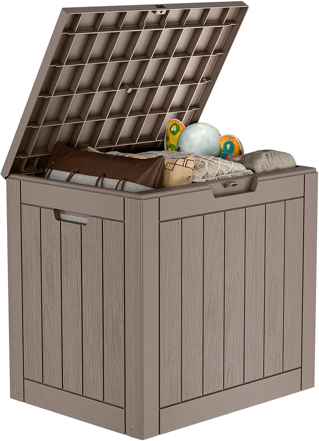 35 Gallon Outdoor Deck Box Lockable Waterproof Storage Black