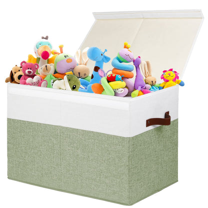 Large Toy Storage Box with Lid, Toy Chest Bin Boxes Basket with Dividers