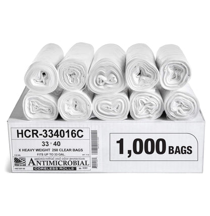 Aluf Plastics 60 Gal Black Trash Bags, 22 Micron (EQ.), 38" x 60" (150 Pk)