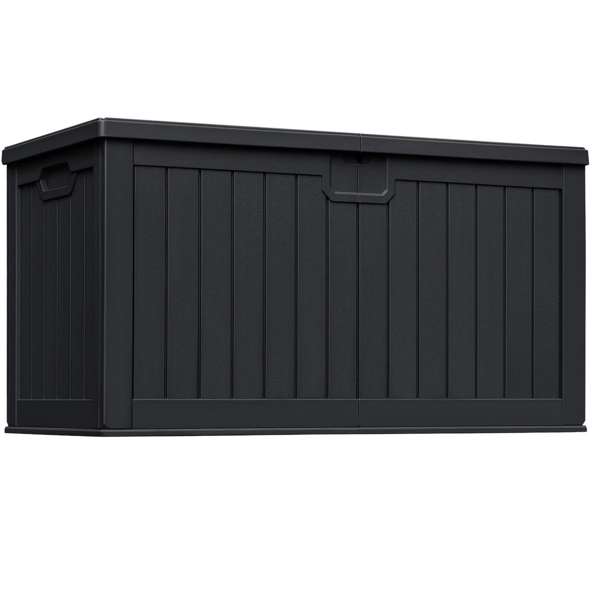 Greesum Outdoor Storage Box 31 Gallon Storage Box with Lid for Patio Furniture, Garden Tools, Pool Supplies, Waterproof and UV Resistant, Lockable, Dark Black