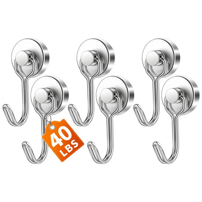 FINDMAG Magnetic Hooks for Cruise Cabins, 6 Pack 30 LB+ Magnet Hooks