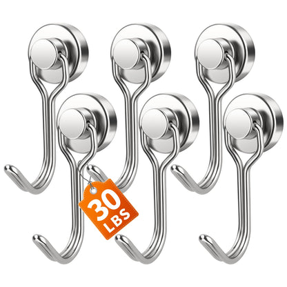 FINDMAG Magnetic Hooks for Cruise Cabins, 6 Pack 30 LB+ Magnet Hooks