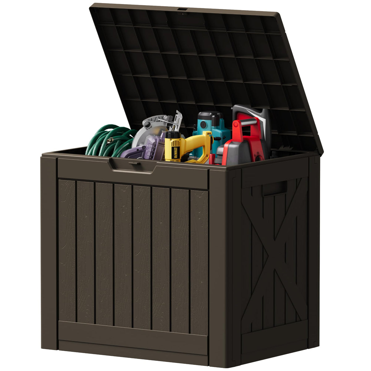 Devoko 78 Gallon Deck Box, Waterproof Resin Outdoor Storage Box