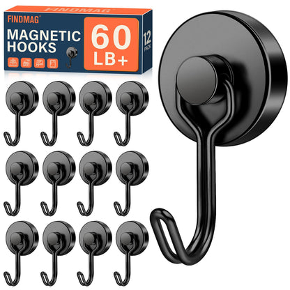 FINDMAG Magnetic Hooks for Cruise Cabins, 6 Pack 30 LB+ Magnet Hooks
