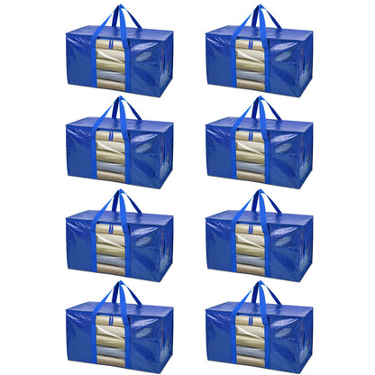 BALEINE 6-Pack Oversized Moving Bags with Reinforced Handles, Heavy-Duty Storage Tote for Clothes, Moving Supplies (Clear, 6-Pack)