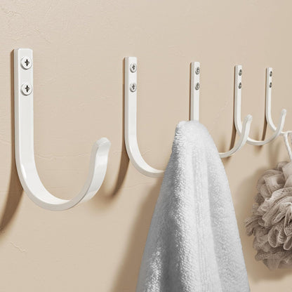 22LB Wall Hooks for Hanging Towel/Coat, Black 5 Pack